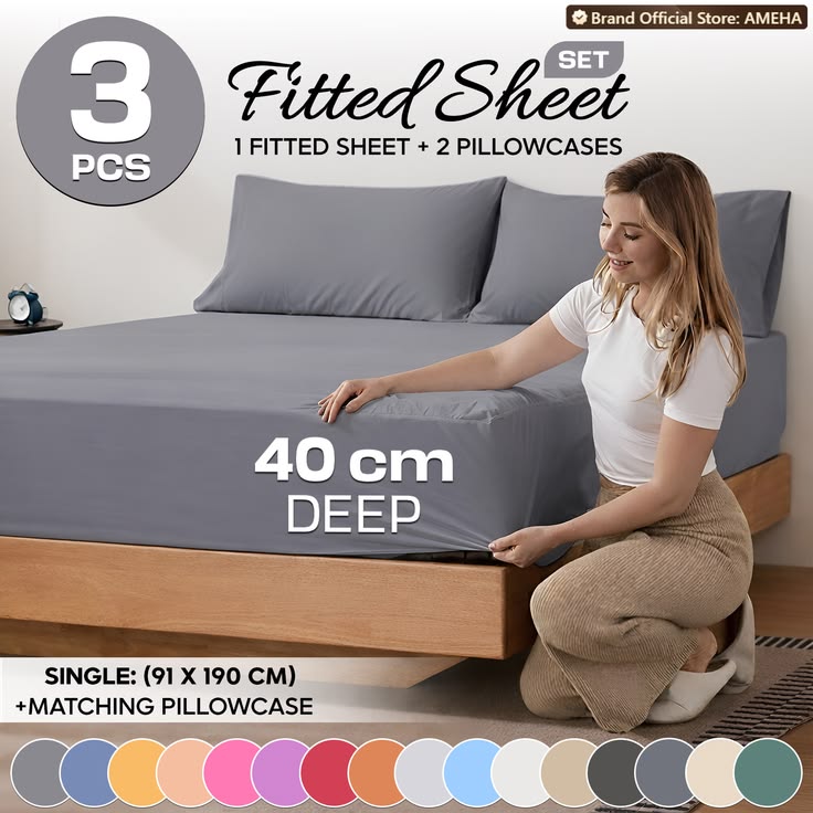 Premium Bed Sheet Set (3 Pcs)